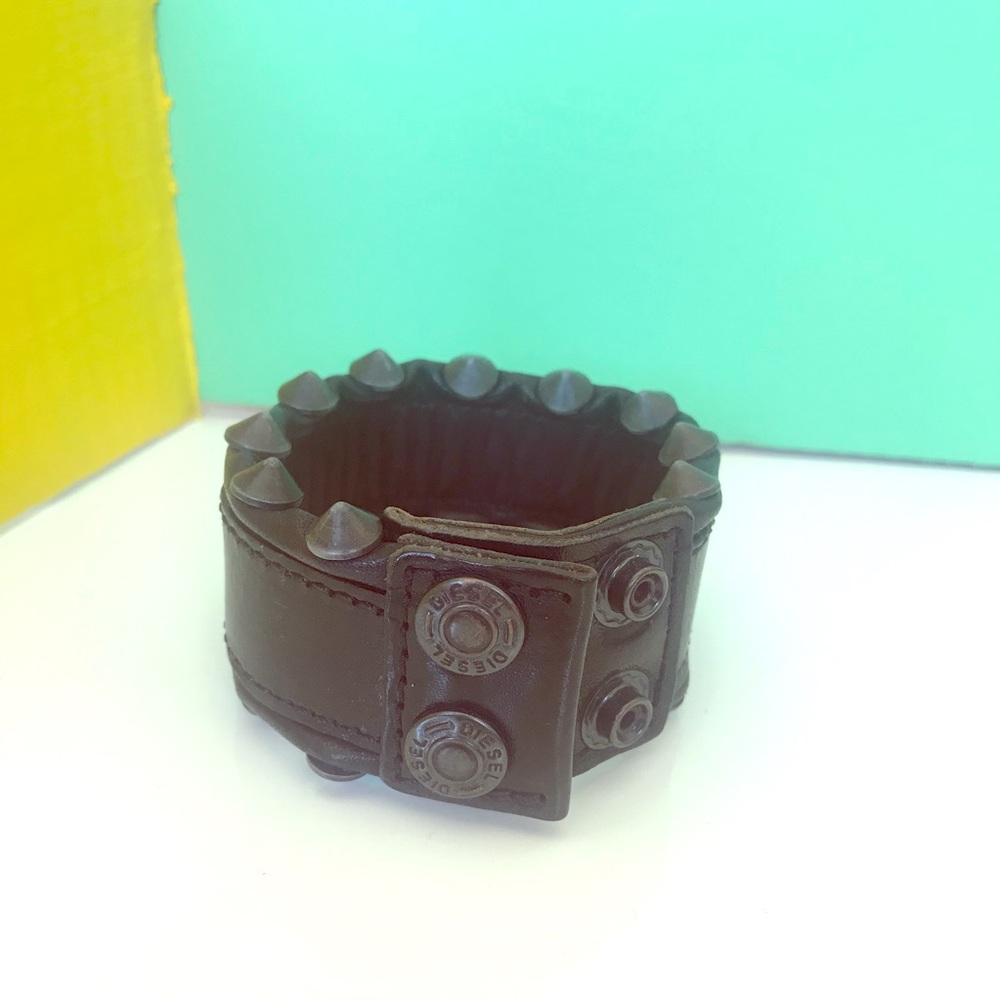 Mens Diesel leather with spike cuff